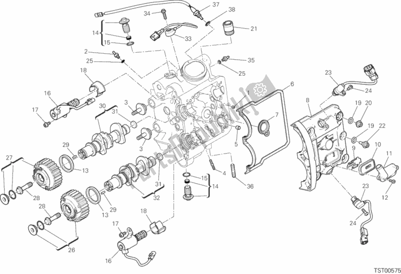 All parts for the Testa Orizzontale - Distribuzione of the Ducati Diavel Xdiavel S 1260 2018